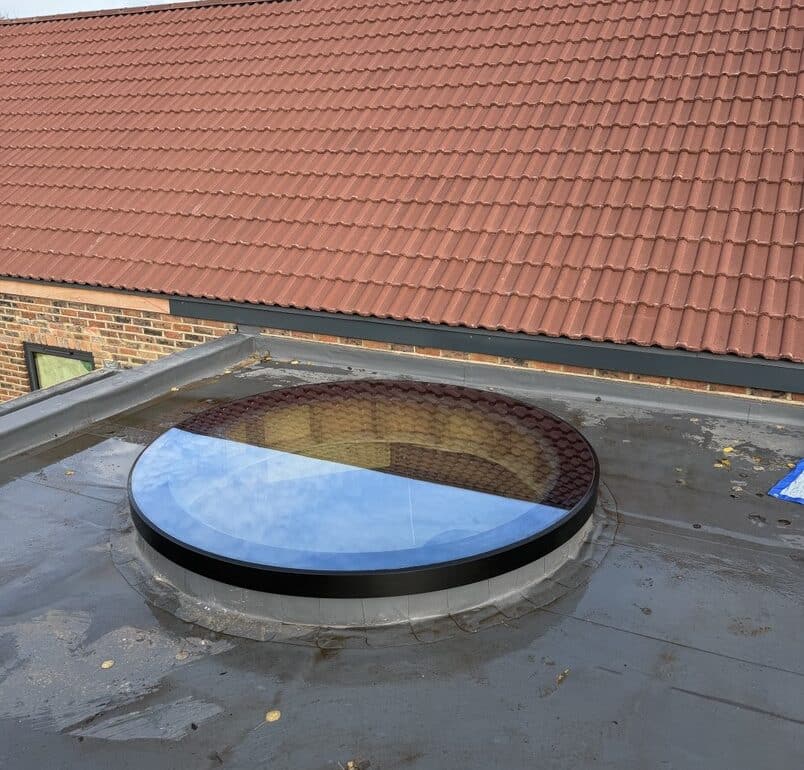 Large Flat Skylight on Roof