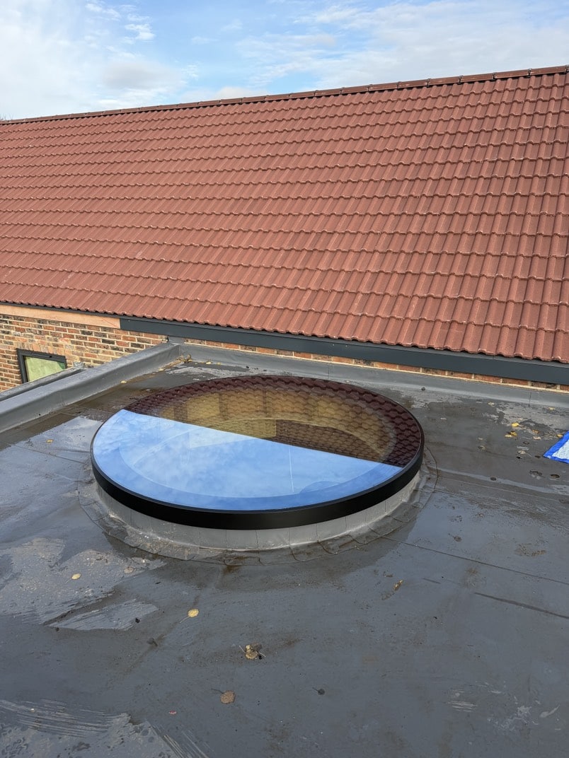 Large Flat Skylight on Roof